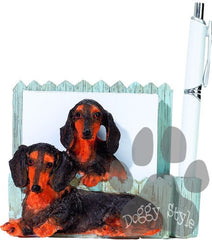 Black Dachshund Dog Notepad Holder includes Pad and Pen