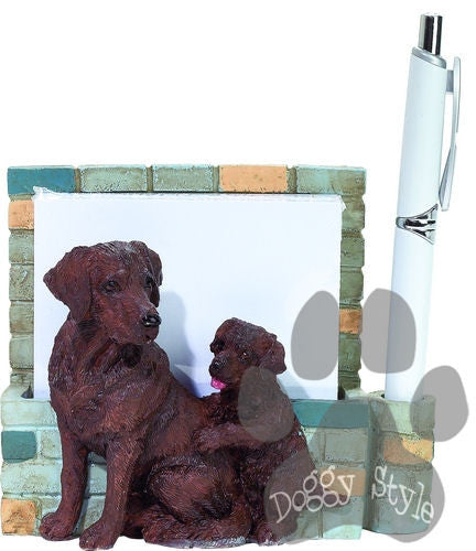 Chocolate Labrador Dog Magnetic Notepad Holder includes Pad and Pen
