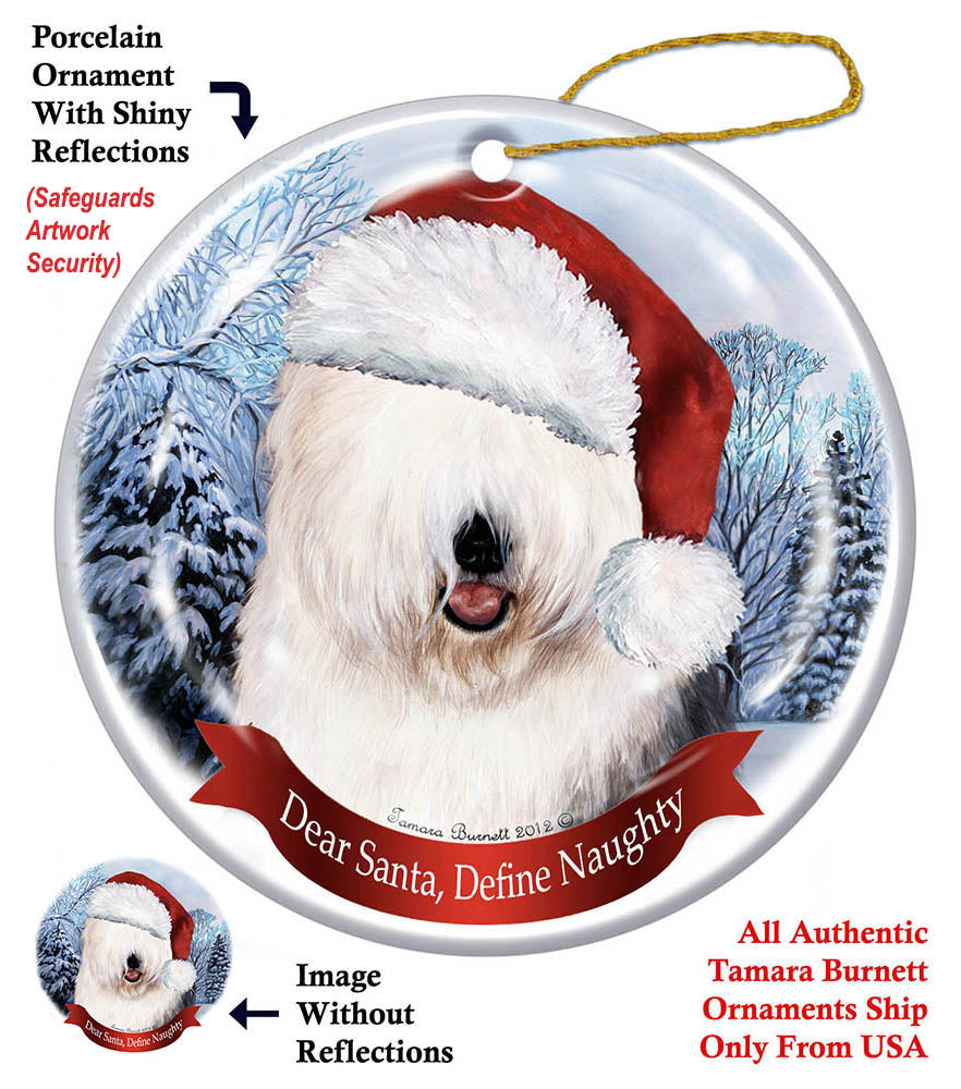 Old English Sheepdog Howliday Dog Christmas Ornament