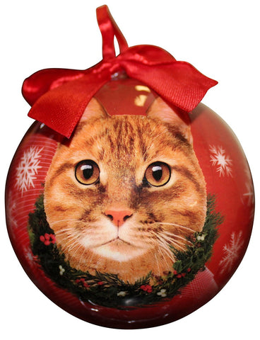 Orange Tabby Cat Breed Shatterproof Christmas Ornament