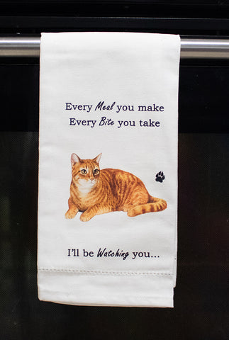 Orange Tabby Cat Dish Towel