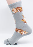 Orange Tabby Cat Dog Breed Novelty Socks Gray