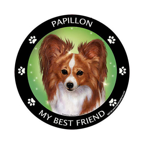 Papillon Red My Best Friend Dog Breed Magnet