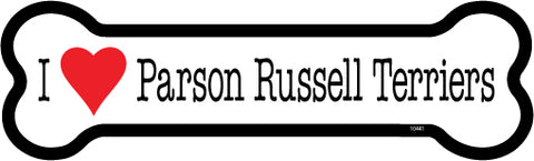I Love My Parson Russell Terrier Dog Bone Magnet