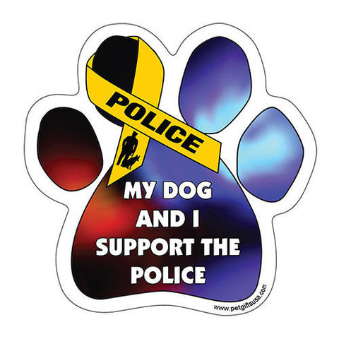 My Dog And I Support Police Dog Paw Magnet
