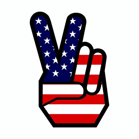 Peace US American Flag Vinyl Car Sticker