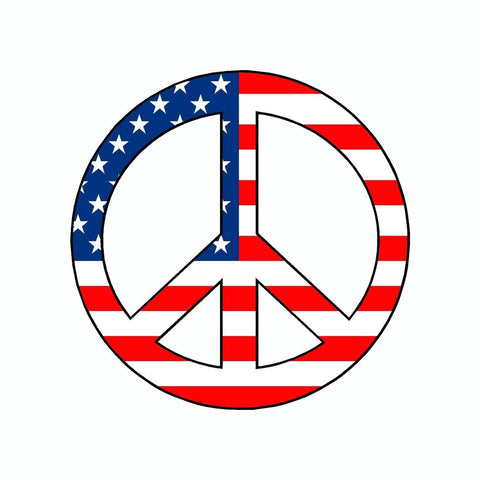 Peace US American Flag Symbol Vinyl Car Sticker
