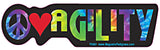 Peace Love Agility Yippie Hippie Dog Car Sticker
