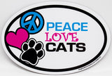 Peace Love Cats Euro Magnet