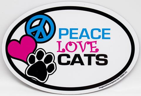Peace Love Cats Euro Magnet