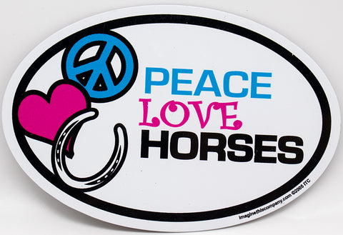 Peace Love Horses Euro Magnet