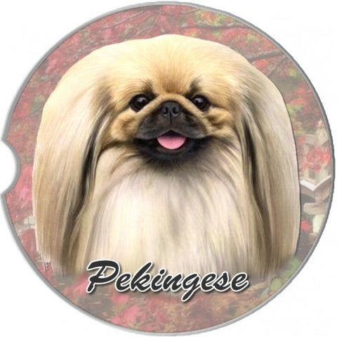 Pekingese Sandstone Absorbent Dog Breed Car Coaster