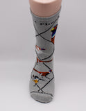 Pheasant Bird Dog Breed Novelty Socks Gray