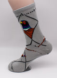 Pheasant Bird Dog Breed Novelty Socks Gray