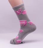 Pigs All Over Farm Animal Novelty Socks Gray