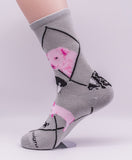 Pigs Farm Animal Novelty Socks Gray