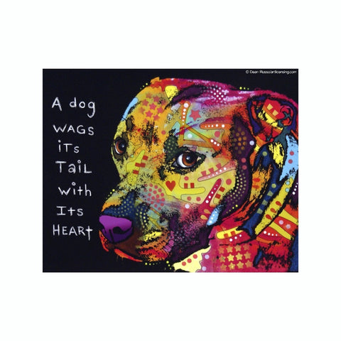 Pit Bull A Dog Wags Its Tail With Its Heart Dean Russo Vinyl Dog Car Sticker