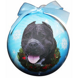 Pit Bull Black Shatterproof Dog Christmas Ornament