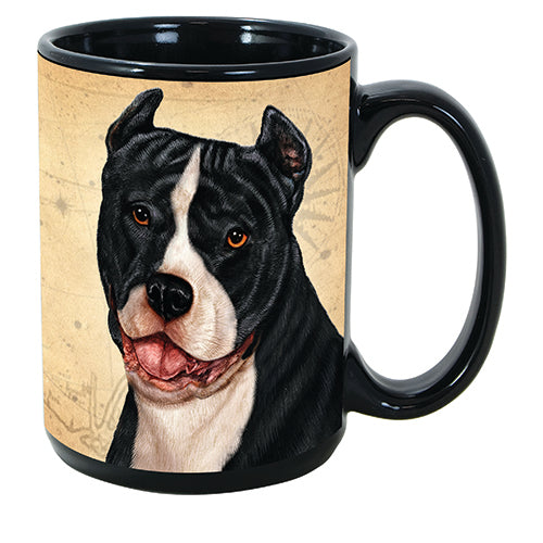 Faithful Friends Pit Bull Black Cropped Dog Breed Coffee Mug