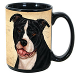 Faithful Friends Pit Bull Black Uncropped Dog Breed Coffee Mug