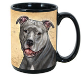 Faithful Friends Pit Bull Blue Uncropped Dog Breed Coffee Mug