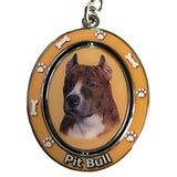 Pit Bull Terrier Brindle Dog Spinning Keychain