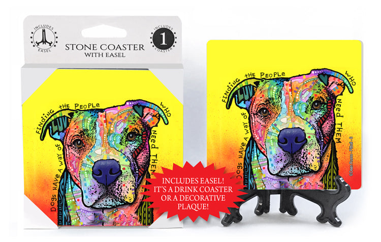 Pit Bull Dog's Have A Way Of Finding The People Who Need Them Dean Russo Drink Coaster