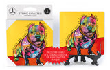 Pit Bull Every Dog Smiles In The Same Language Dean Russo Drink Coaster