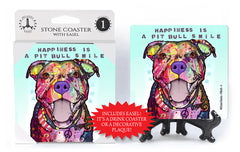 Pit Bull Happiness Is A Pit Bull Smile Dean Russo Drink Coaster