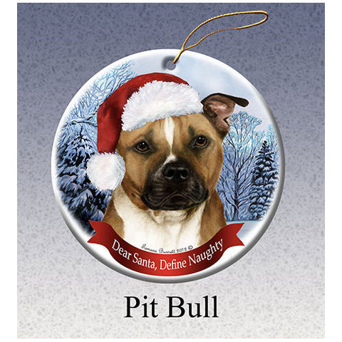 Pit Bull Howliday Dog Christmas Ornament