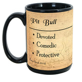 Faithful Friends Pit Bull Black Uncropped Dog Breed Coffee Mug