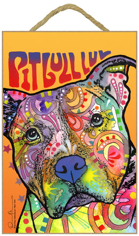 Pit Bull Love Dean Russo Wood Dog Sign
