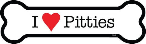 I Love Pitties Dog Bone Magnet