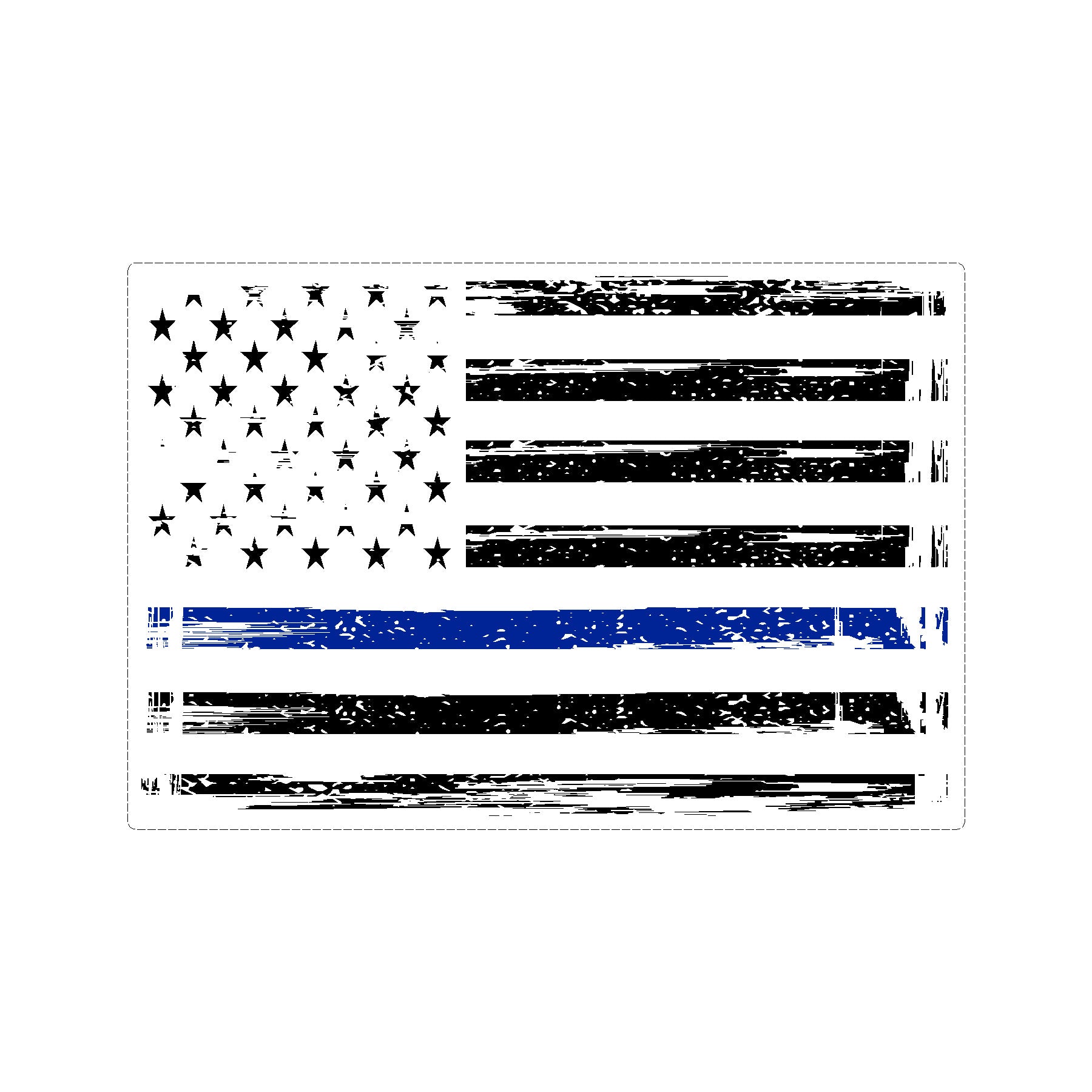 Thin Blue Line US American Flag Support Police Faded Vinyl Car Sticker