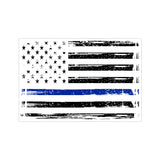 Thin Blue Line US American Flag Support Police Faded Vinyl Car Sticker