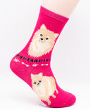 Pomeranian Socks Dog Breed Foozy Novelty Socks