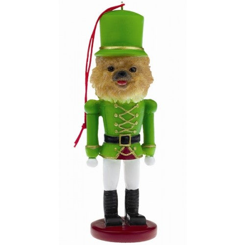 Pomeranian Dog Toy Soldier Nutcracker Christmas Ornament