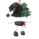 Dangling Leg Poodle Black Dog Christmas Ornament