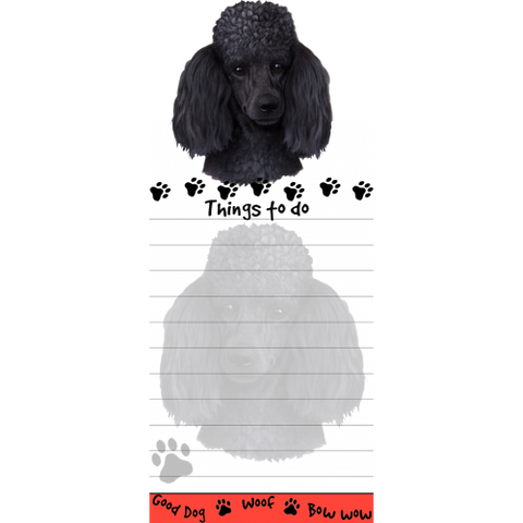 Poodle Black List Stationery Notepad