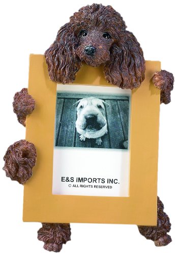 Poodle Chocolate Dog Picture Frame Holder