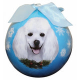 Poodle White Shatterproof Dog Breed Christmas Ornament