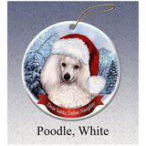 Poodle White Howliday Dog Christmas Ornament