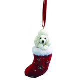 Santa's Little Pals Poodle White Dog Christmas Ornament