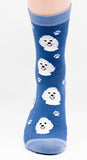 Poodle White Dog Breed Novelty Socks