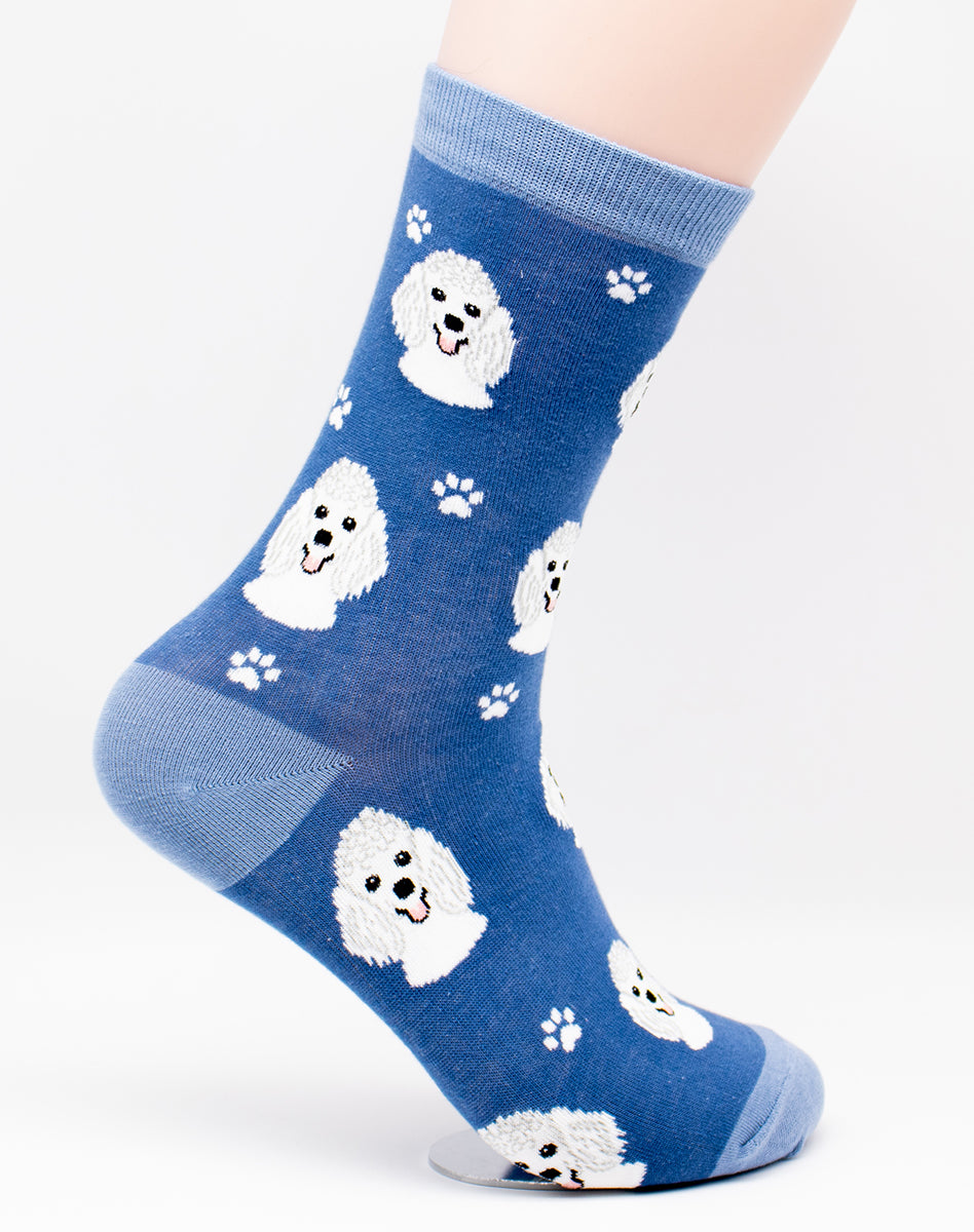 Poodle White Dog Breed Novelty Socks