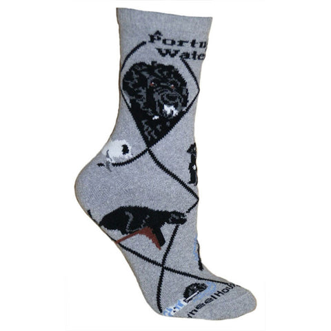 Portuguese Water Dog Breed Novelty Socks Gray