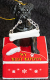 Pug Black Statue Best Buddy Christmas Ornament