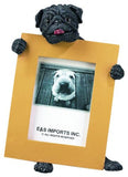 Black Pug Dog Picture Frame Holder