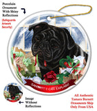 Pug Black Howliday Dog Christmas Ornament