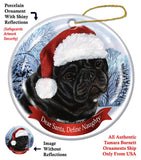 Pug Black Howliday Dog Christmas Ornament